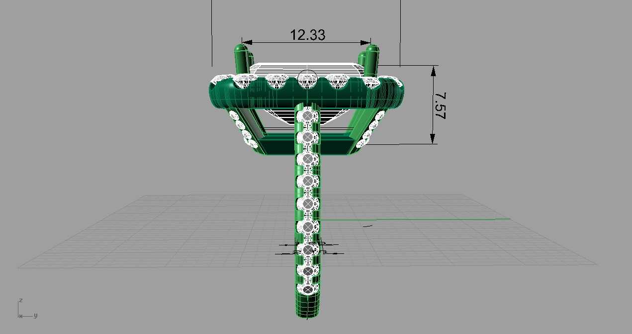 3D CAD render of a custom ring